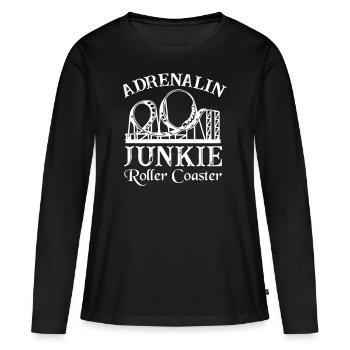 Montagnes russes Adrenaline Junkie - T-shirt manches longues Premium bio Femme - noir - Devant - Julia (174cm)