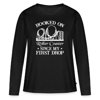 Drôles de montagnes russes - T-shirt manches longues Premium bio Femme - noir - Devant - Julia (174cm)