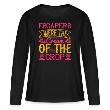 Les évadés étaient la crème de la crème - T-shirt manches longues Premium bio Femme - noir - Devant - Julia (174cm)