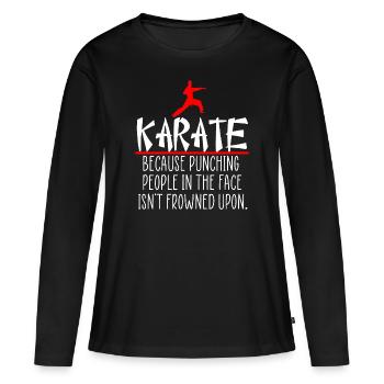Dire amusant de karaté - T-shirt manches longues Premium bio Femme - noir - Devant - Julia (174cm)