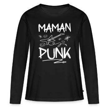 Maman Punk Rock - T-shirt manches longues Premium bio Femme - noir - Devant - Julia (174cm)