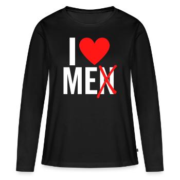 J’aime les hommes Je m’aime - T-shirt manches longues Premium bio Femme - noir - Devant - Julia (174cm)