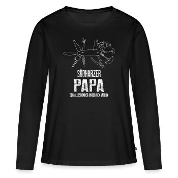 Südharz Merch - Südharzer Alleskönner-Papa - Frauen Premium Bio Langarmshirt - Schwarz - Vorne - Julia (174cm)