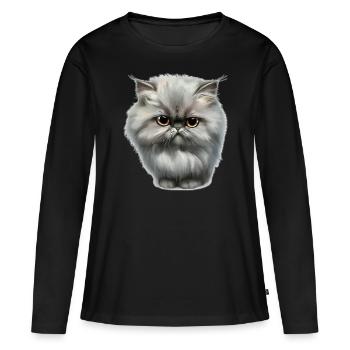 Perse - T-shirt manches longues Premium bio Femme - noir - Devant - Julia (174cm)