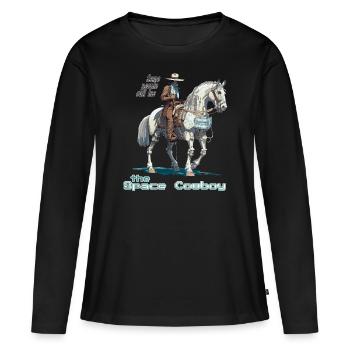Cowboy de l’espace - T-shirt manches longues Premium bio Femme - noir - Devant - Julia (174cm)