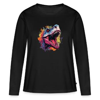 Dinosaur Dinosaurs Design - Women's Premium Organic Long Sleeve Shirt - black - Front - Julia (174cm)