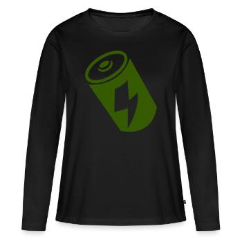battery - Women's Premium Organic Long Sleeve Shirt - black - Front - Julia (174cm)