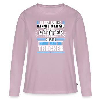 Götter in der Antike. Heute Trucker - Frauen Premium Bio Langarmshirt - Altrosa - Vorne - Julia (174cm)