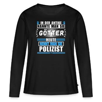 Les dieux dans l’Antiquité. Aujourd’hui, un policier - T-shirt manches longues Premium bio Femme - noir - Devant - Julia (174cm)