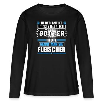 Les dieux dans l’Antiquité. Aujourd’hui boucher - T-shirt manches longues Premium bio Femme - noir - Devant - Julia (174cm)
