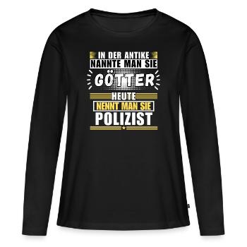 Les dieux dans l’Antiquité. Aujourd’hui policier - T-shirt manches longues Premium bio Femme - noir - Devant - Julia (174cm)