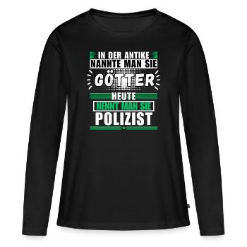 Dieux dans l'Antiquité. Aujourd'hui, un policier - T-shirt manches longues Premium bio Femme - noir - Devant - Julia (174cm)
