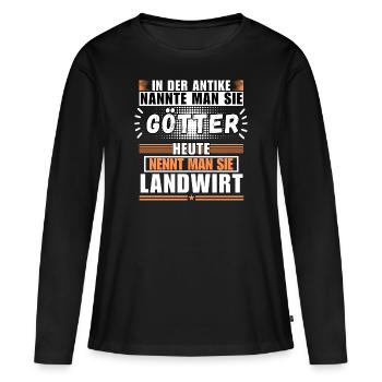 Les dieux dans l’Antiquité. Aujourd’hui agriculteur - T-shirt manches longues Premium bio Femme - noir - Devant - Julia (174cm)