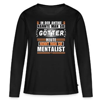 Les dieux dans l’Antiquité. Aujourd’hui Mentaliste - T-shirt manches longues Premium bio Femme - noir - Devant - Julia (174cm)