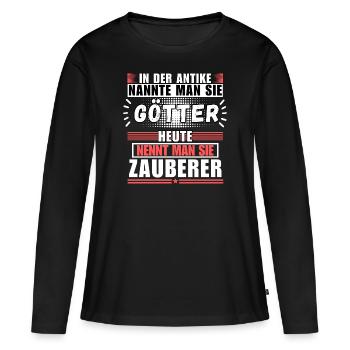 Les dieux dans l’Antiquité. Aujourd’huiMagiciens - T-shirt manches longues Premium bio Femme - noir - Devant - Julia (174cm)