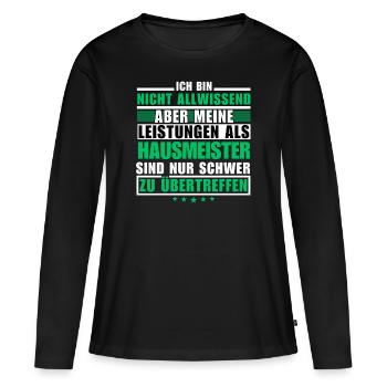 Des performances inégalées en tant que gardien - T-shirt manches longues Premium bio Femme - noir - Devant - Julia (174cm)