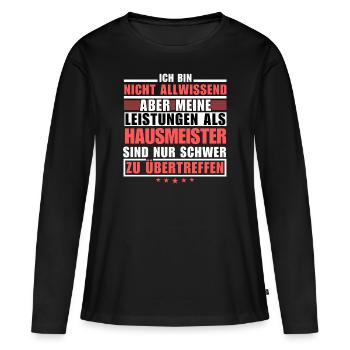 Des performances inégalées en tant que gardien - T-shirt manches longues Premium bio Femme - noir - Devant - Julia (174cm)