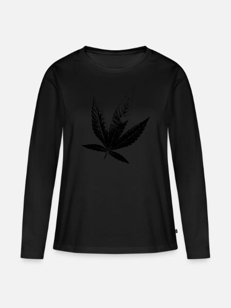 Cannabis Hanf Blatt - Frauen Premium Bio Langarmshirt - 