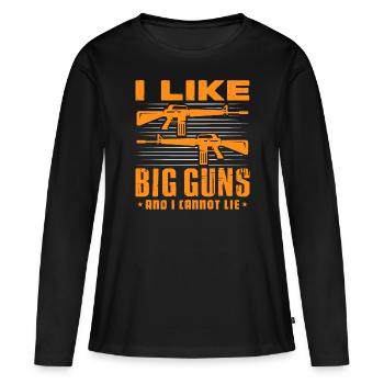 J’aime les gros canons et je ne peux pas mentir Design - T-shirt manches longues Premium bio Femme - noir - Devant - Julia (174cm)