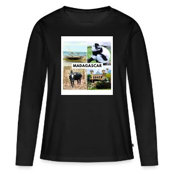 Symboles de Madagascar - T-shirt manches longues Premium bio Femme - noir - Devant - Julia (174cm)