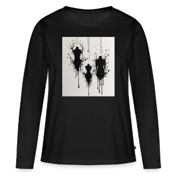 Mannequins avec des taches d’encre - T-shirt manches longues Premium bio Femme - noir - Devant - Julia (174cm)