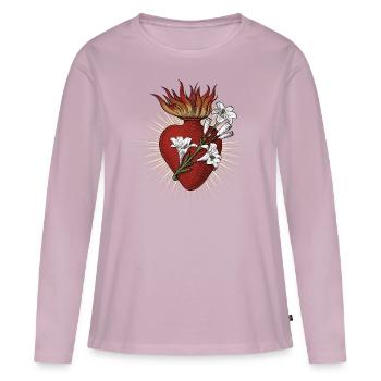 Das keuschste Herz Josephs - Frauen Premium Bio Langarmshirt - Altrosa - Vorne - Julia (174cm)