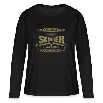 Schreiner wie der Schreiner kanns keiner - Frauen Premium Bio Langarmshirt - Schwarz - Vorne - Julia (174cm)