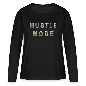 Hustler Mode Argent Texture Inspiration - T-shirt manches longues Premium bio Femme - noir - Devant - Julia (174cm)