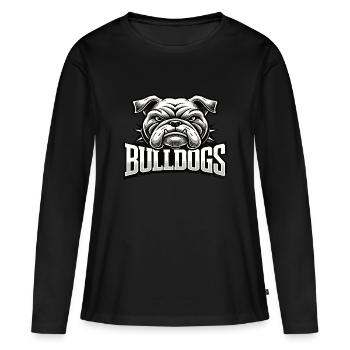 Bulldogs Mascotte Retour à l’école d’équipe - T-shirt manches longues Premium bio Femme - noir - Devant - Julia (174cm)