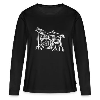 Batterie Drummer - Women's Premium Organic Long Sleeve Shirt - black - Front - Julia (174cm)