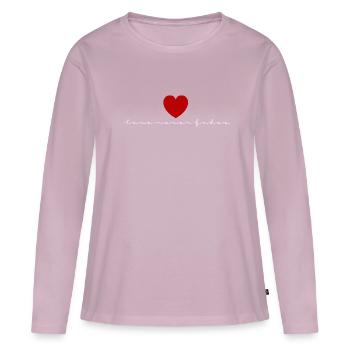 Love never fades - Liebe verblasst nicht - Frauen Premium Bio Langarmshirt - Altrosa - Vorne - Julia (174cm)