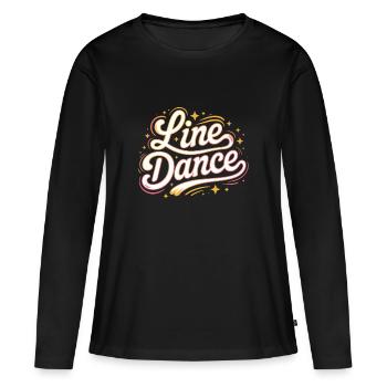 Line Dance mein Hobby - meine Passion - mein Ding - Frauen Premium Bio Langarmshirt - Schwarz - Vorne - Julia (174cm)