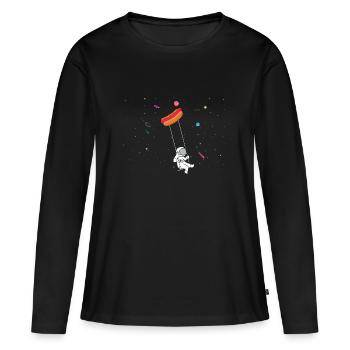 Hot Dog Lover Saucisse Fast Food Hot-dog nourriture - T-shirt manches longues Premium bio Femme - noir - Devant - Julia (174cm)