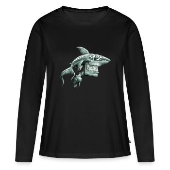 Requin Gobelin - T-shirt manches longues Premium bio Femme - noir - Devant - Julia (174cm)