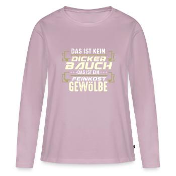 Dicker Bauch, Feinkostgewölbe, Feinschmecker, Fun - Frauen Premium Bio Langarmshirt - Altrosa - Vorne - Julia (174cm)