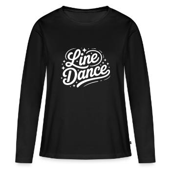 Line Dance mein Hobby - meine Passion - mein Ding - Frauen Premium Bio Langarmshirt - Schwarz - Vorne - Julia (174cm)