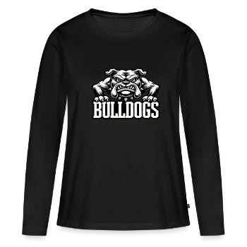 Bulldogs Mascotte Retour à l’école d’équipe - T-shirt manches longues Premium bio Femme - noir - Devant - Julia (174cm)