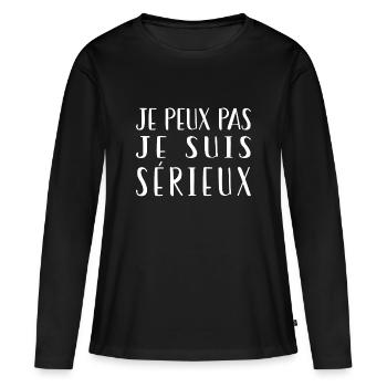Je Peux Pas Je Suis Sérieux - T-shirt manches longues Premium bio Femme - noir - Devant - Julia (174cm)