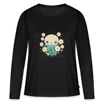 Tentacules affectueux 4 - T-shirt manches longues Premium bio Femme - noir - Devant - Julia (174cm)