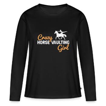 Conception de voûte et conception de chevaux de voûte - T-shirt manches longues Premium bio Femme - noir - Devant - Julia (174cm)