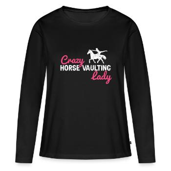 Conception de voûte et conception de chevaux de voûte - T-shirt manches longues Premium bio Femme - noir - Devant - Julia (174cm)