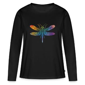 Libellule - T-shirt manches longues Premium bio Femme - noir - Devant - Julia (174cm)