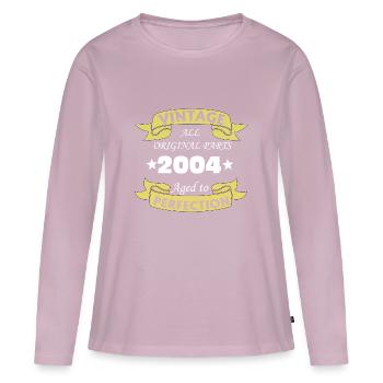 Jahrgang 2004 20 Jahre zur Perfektion gereift - Frauen Premium Bio Langarmshirt - Altrosa - Vorne - Julia (174cm)