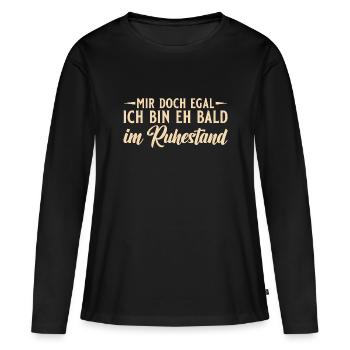 Ruhestand Arbeitskollege Abschied Rentner - Frauen Premium Bio Langarmshirt - Schwarz - Vorne - Julia (174cm)