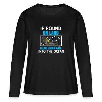 Cadeau de plongée sousmarine avec océan - T-shirt manches longues Premium bio Femme - noir - Devant - Julia (174cm)