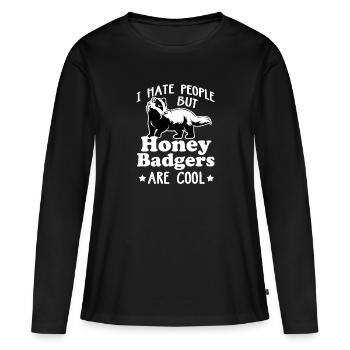 Honey Badger Feisty Marten Ratel Cadeau du voleur - T-shirt manches longues Premium bio Femme - noir - Devant - Julia (174cm)