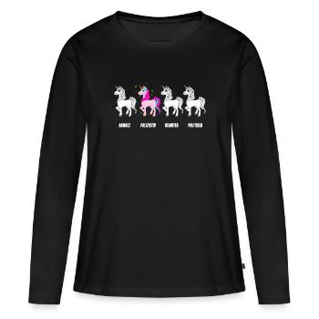 Cadeau pour les policiers de la Ligne bleue - T-shirt manches longues Premium bio Femme - noir - Devant - Julia (174cm)
