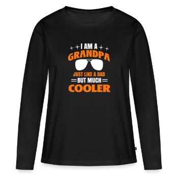 Cooles Großvater Vati Großvater Vati Großvater - Frauen Premium Bio Langarmshirt - Schwarz - Vorne - Julia (174cm)