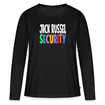 Chien de service de sécurité Jack Russel disant cadeau - T-shirt manches longues Premium bio Femme - noir - Devant - Julia (174cm)