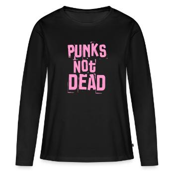 Punks Not Dead Punk Rocker Music Gift - Women's Premium Organic Long Sleeve Shirt - black - Front - Julia (174cm)